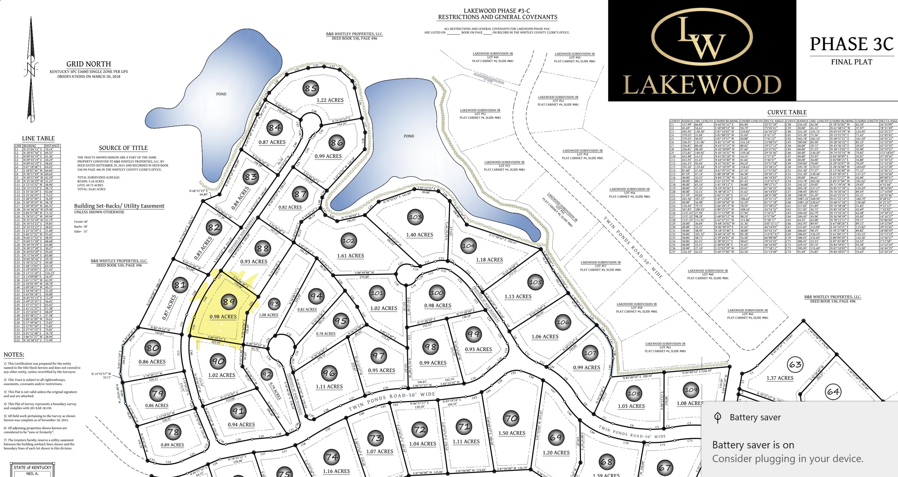Lot 89 Lakewood Subdivision Property Photo